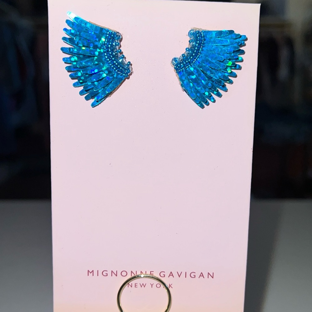 Micro Madeline Earrings in Blue Glitter